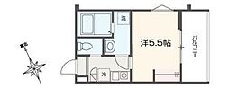 MELLAS相模原 1Kの間取図画像