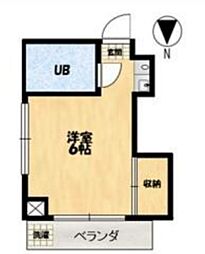 フラワーマンション 3階1Kの間取り