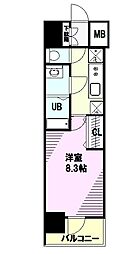 JR中央線 八王子駅 徒歩6分の賃貸マンション 14階1Kの間取り