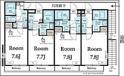 ラ・シャンス 1階1Kの間取り