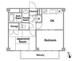グレイスハイム越谷 2DKの間取図画像