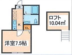 Lunaris Ebina 1Kの間取図画像