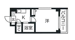 スカイコートヌーベル新宿落合 7階1Kの間取り