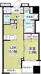 アンビックス神田 1LDKの間取図画像