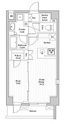 ハーモニーレジデンス高田馬場 1LDKの間取図画像