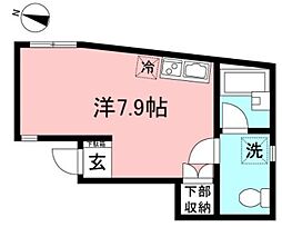コンフォルトVII 1階ワンルームの間取り