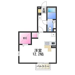 ハイツウグイスB棟 ワンルームの間取図画像