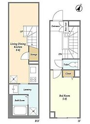 ザレジデンス三軒茶屋 1LDKの間取図画像