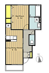 BONHEUR（小山町） 1階1LDKの間取り