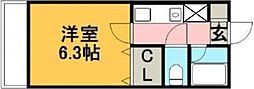 シティパレス福工大前 1Kの間取図画像