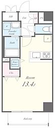 SunriseResidence ワンルームの間取図画像
