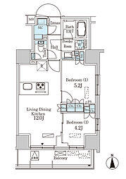 パークアクシス池袋 2LDKの間取図画像