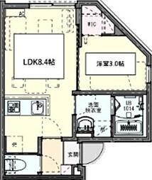 KLEIS六町 1LDKの間取図画像