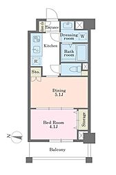 DUOSTAGE大塚 1DKの間取図画像
