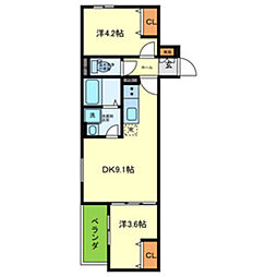 レジーナ寝屋川 2LDKの間取図画像