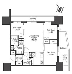 COMFORIALIV板橋 3LDKの間取図画像