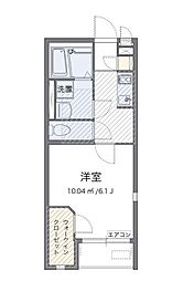 レオネクストグレイス紫蘭1 1Kの間取図画像