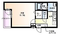 フジパレス山之内8号館 1Kの間取図画像