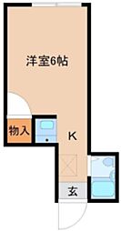 ウイリン 1Kの間取図画像