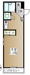 ロジュマンF 2階ワンルームの間取り