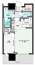 リビオタワー品川 1LDKの間取図画像