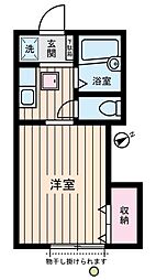 アルカディア 1階1Kの間取り