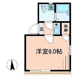 リベルテ荒川公園 1Kの間取図画像