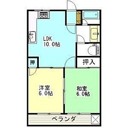 ファミールＳ＆Ｓ 1階2LDKの間取り