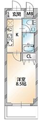 KDXレジデンス溝の口 1Kの間取図画像