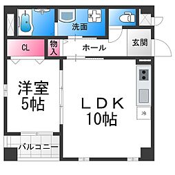 ユーヴェS2 1LDKの間取図画像