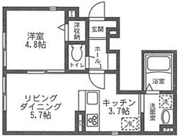ルシーナ大森 1LDKの間取図画像