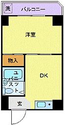 京急本線 京急川崎駅 徒歩6分の賃貸マンション 6階1DKの間取り