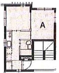 ルーブル幡ヶ谷 1階2Kの間取り