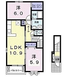 クレスト青葉 2LDKの間取図画像