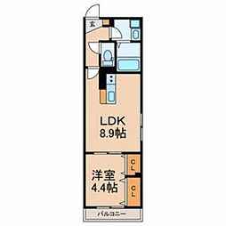 IZ 1階1LDKの間取り