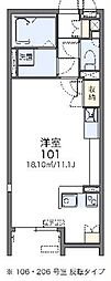 レオネクストリアーレ ワンルームの間取図画像
