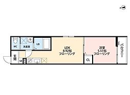 立川セイワレジデンスII 3階1LDKの間取り