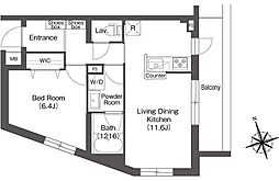 東京メトロ丸ノ内線 方南町駅 徒歩6分の賃貸マンション 2階1LDKの間取り