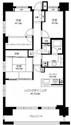 JR南武線 矢向駅 徒歩7分の賃貸マンション 5階3LDKの間取り