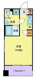 東京メトロ日比谷線 神谷町駅 徒歩3分の賃貸マンション 5階ワンルームの間取り