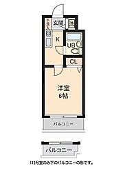 小田急小田原線 梅ヶ丘駅 徒歩5分の賃貸マンション 4階1Kの間取り
