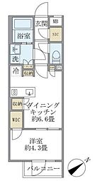 コンポジット早稲田鶴巻町 4階1DKの間取り