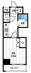 ロイヤルパレス目黒 1Kの間取図画像