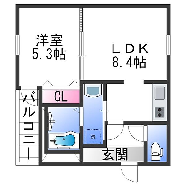 フジパレス鷺ノ森II番館 ｜和歌山県和歌山市鷺ノ森明神丁(賃貸アパート1LDK・1階・34.22㎡)の写真 その2