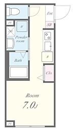 コルビジェIV 1階ワンルームの間取り