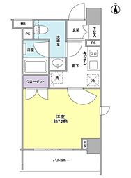 ROTIS COURT 3階1Kの間取り