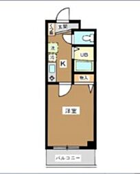 カーサ松原 1Kの間取図画像
