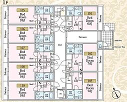 ビーナスコートIII 1階1Kの間取り