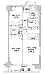 コンフォリア新子安 2LDKの間取図画像