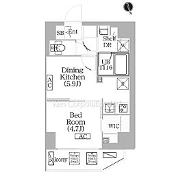 BRICKRESIDENCE南青山 1DKの間取図画像